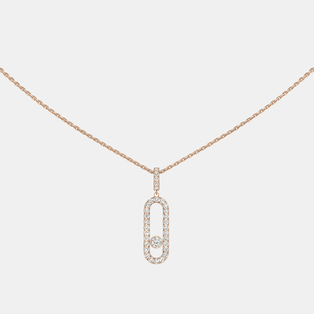 Collier Move Uno Pavé LM Or rose Diamant 0.35ct