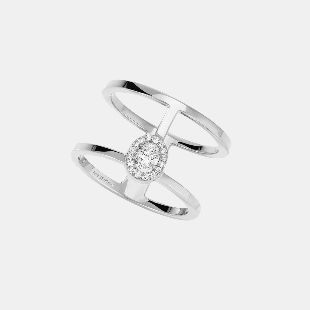 Bague Glam'Azone 2 Rangs Or blanc Diamant 0.1ct