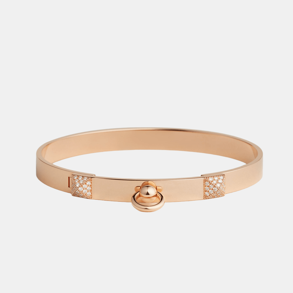 Bracelet Collier de Chien Petit modèle Or rose Diamant 0.24 ct