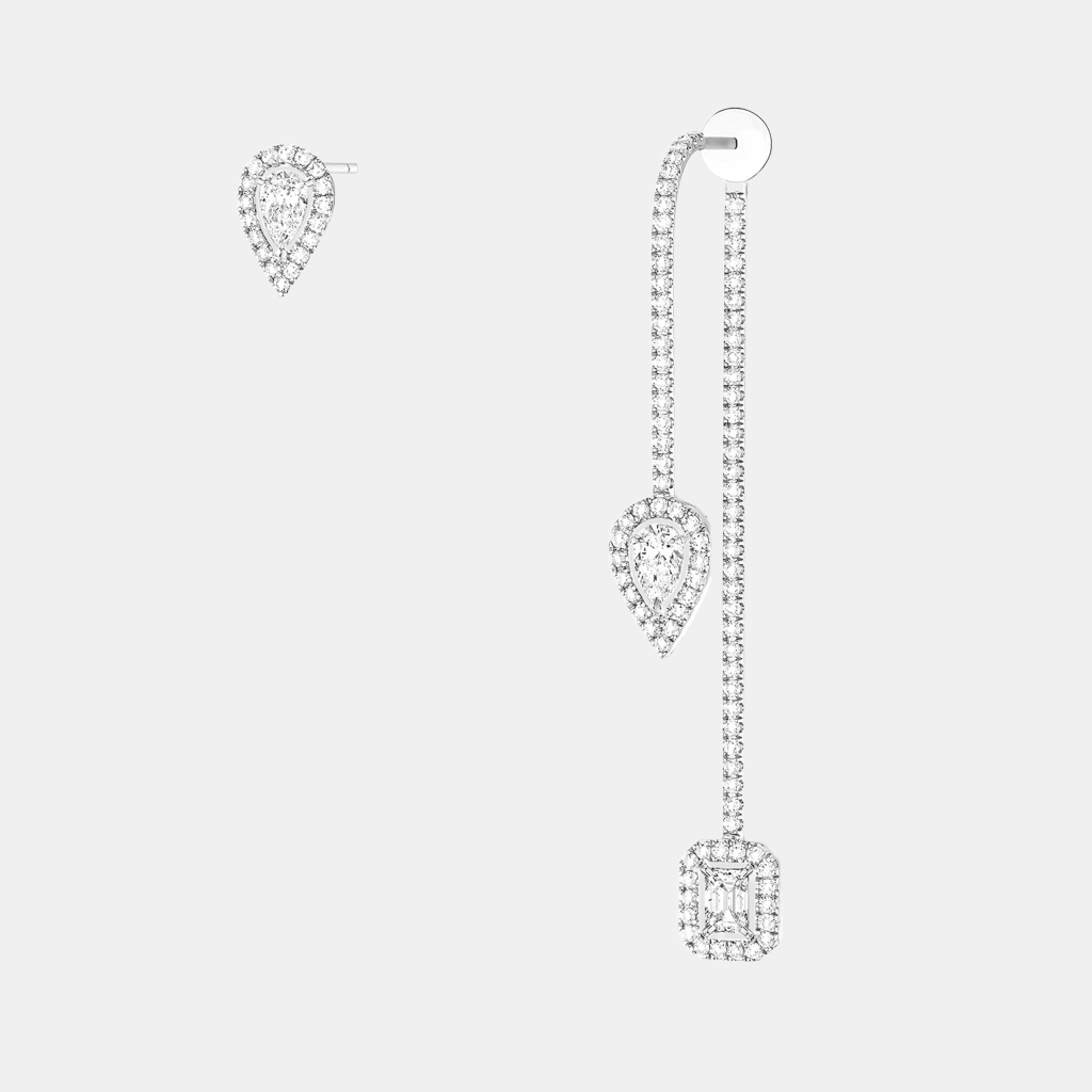 Boucles d'oreilles My Twin Or blanc Diamant 3x0.10ct