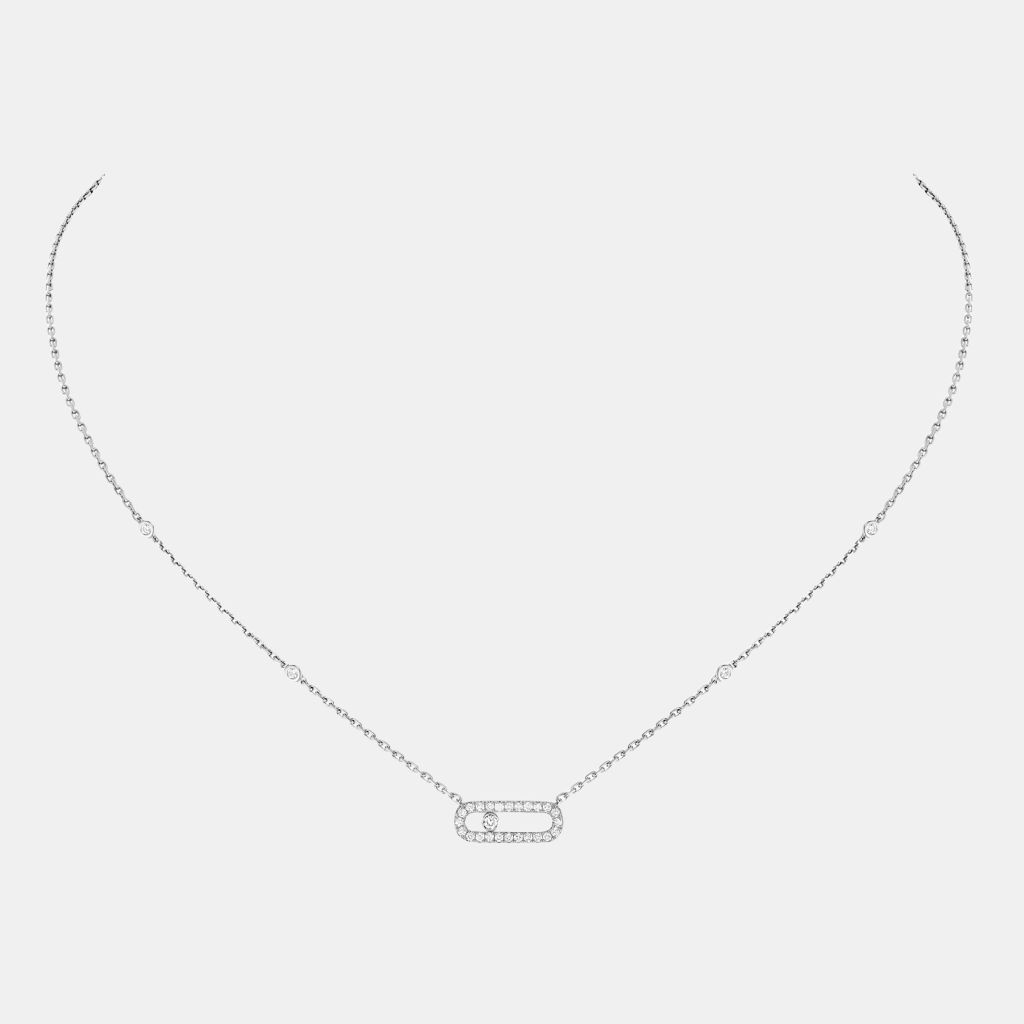 Collier Move Uno Pavé Or blanc Diamant 0.2ct