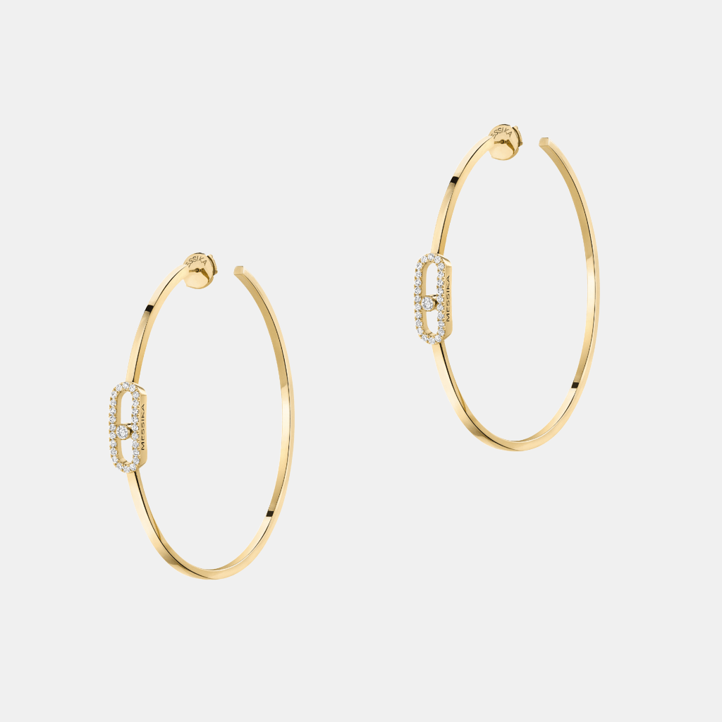 Boucles d'oreilles Move Uno Large Hoop Earrings Or jaune Diamant 0.69ct