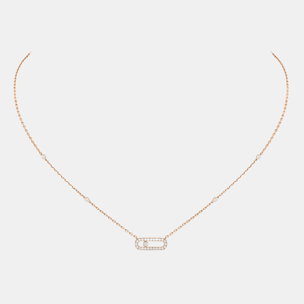 Collier Move Uno Pavé Or rose Diamant 0.2ct