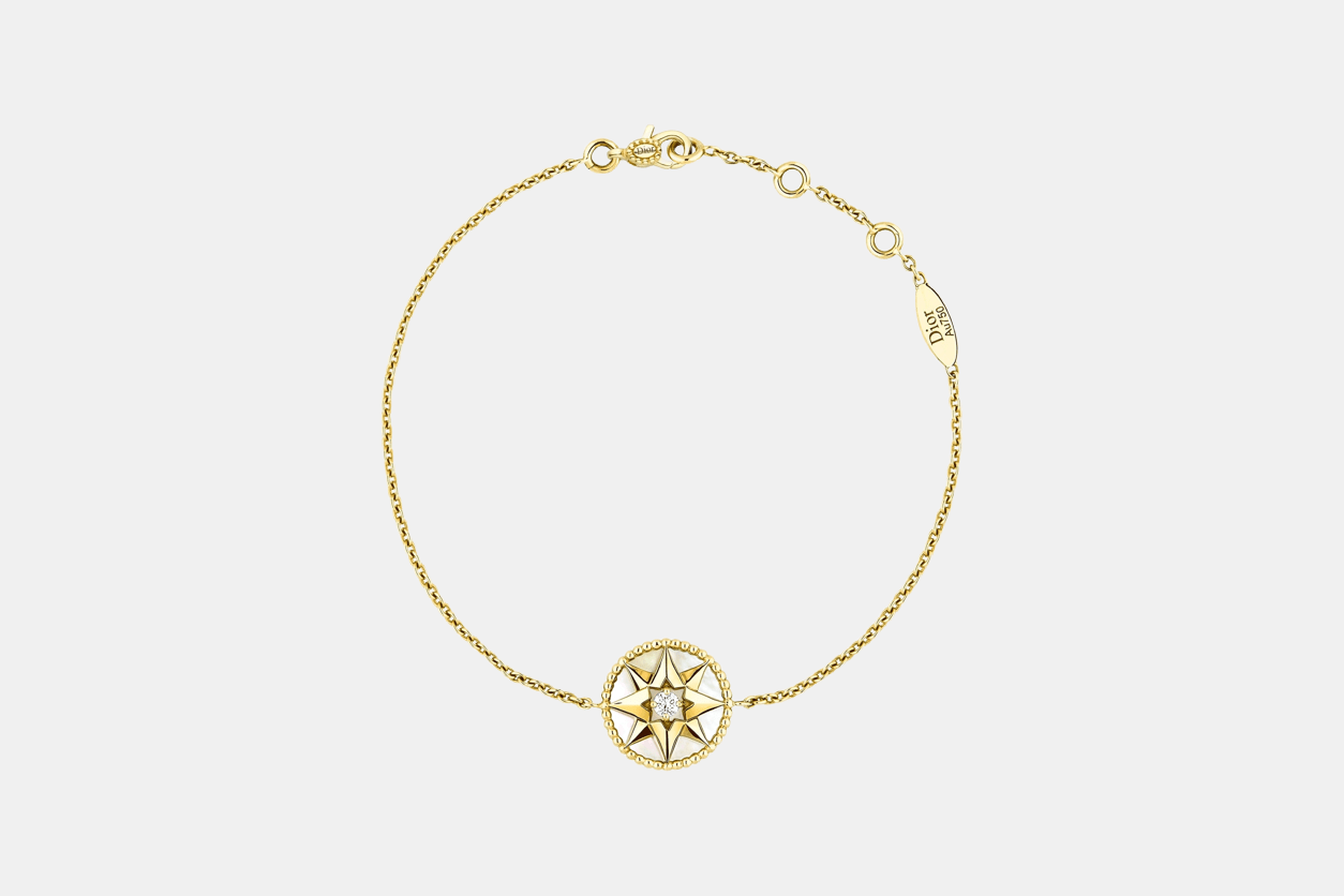 Bracelet Rose des Vents Or jaune Diamant 0.04 ct