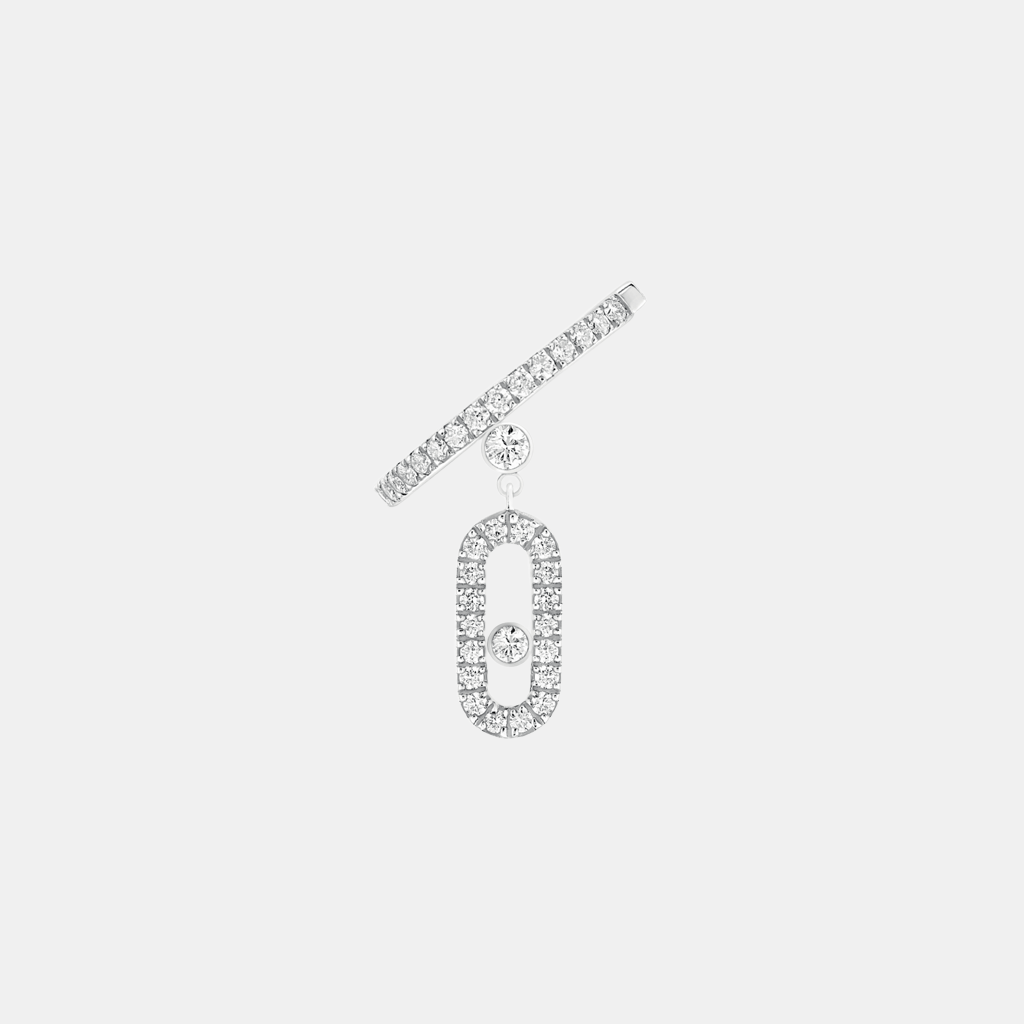 Boucles d'oreilles Move Uno Pavé Or blanc Diamant 0.24ct