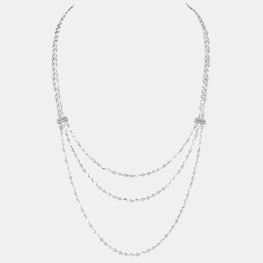 Collier D-Vibes Multi Rangs Or blanc Diamant 4.9ct