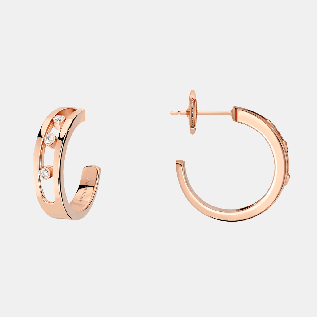 Boucles d'oreilles Move  Or rose Diamant 0.09ct