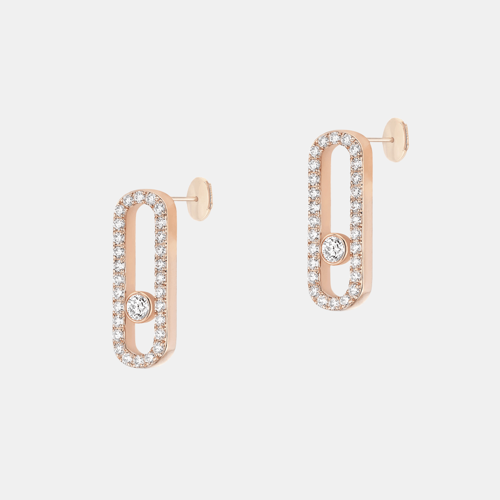 Boucles d'oreilles Move Uno Pavé Or rose Diamant 0.66ct