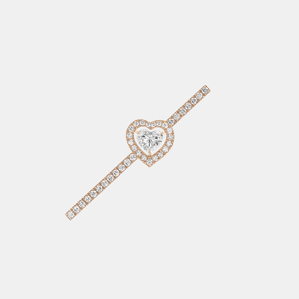 Boucles d'oreilles Joy Coeur Pavé Or rose Diamant 0.15ct