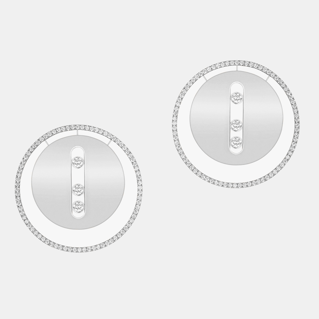 Boucles d'oreilles Lucky Move Or blanc Diamant 1.76ct