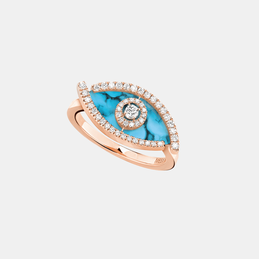 Bague Lucky Eye Turquoise Or rose Mixte 0.26ct