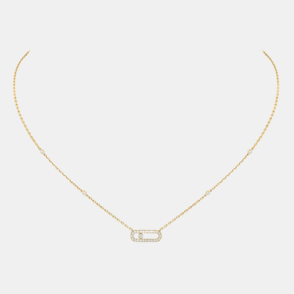 Collier Move Uno Pavé Or jaune Diamant 0.2ct