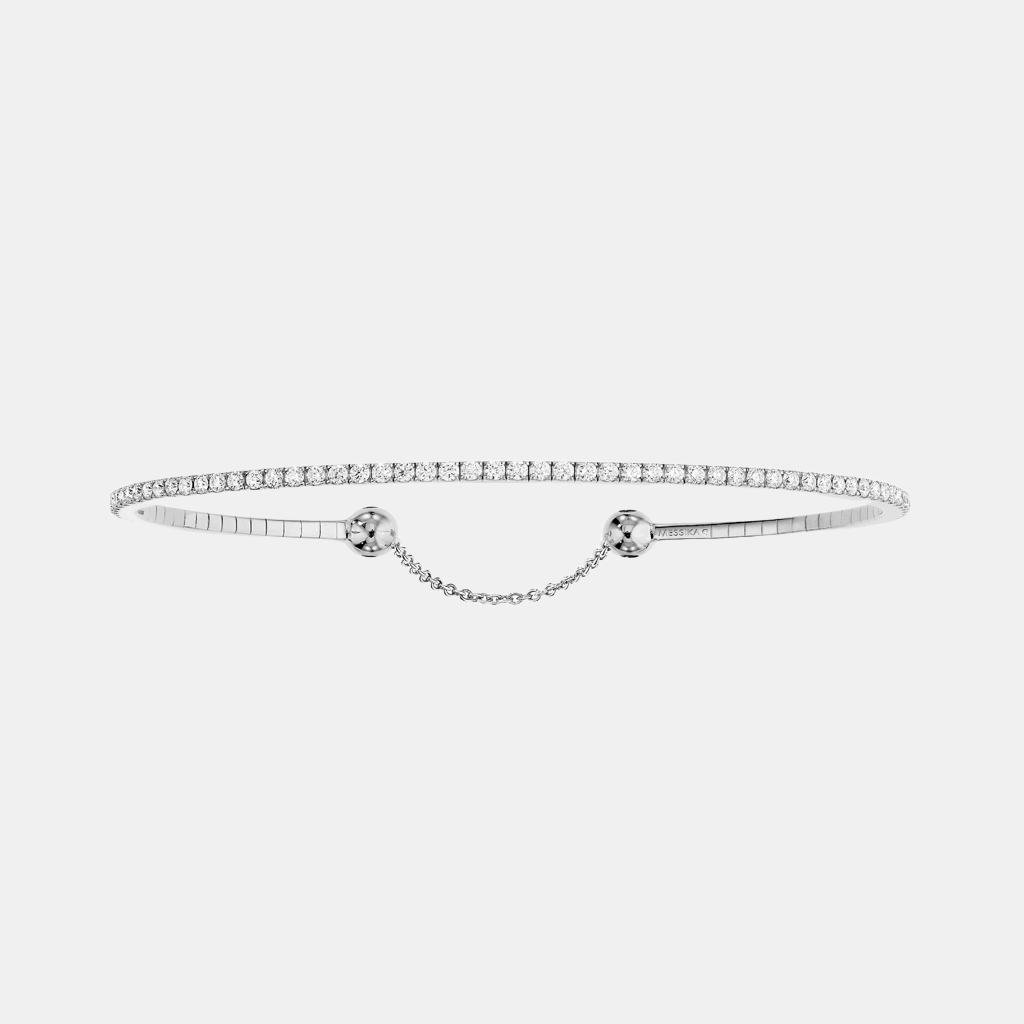 Bracelet Skinny Or blanc Diamant 0.8ct
