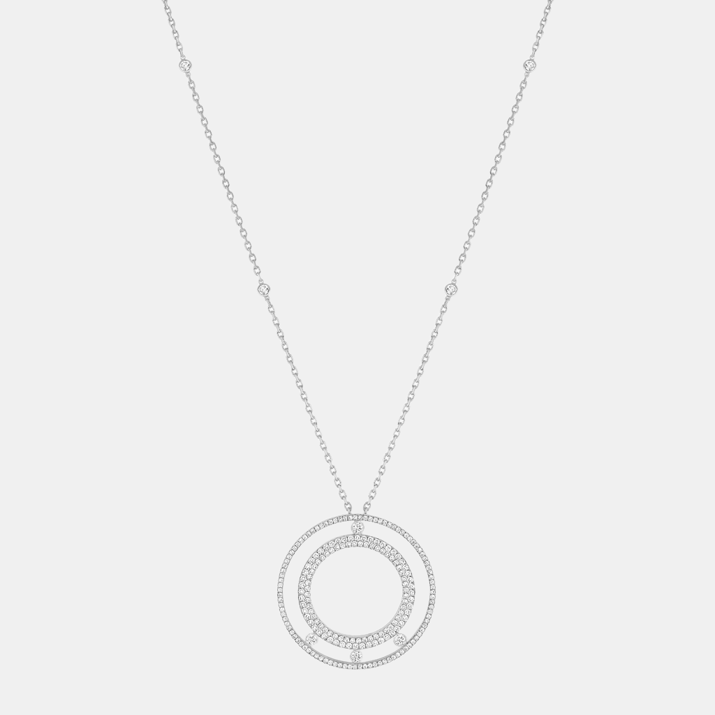 Collier Move Romane Pavé Or blanc Diamant 1.7ct