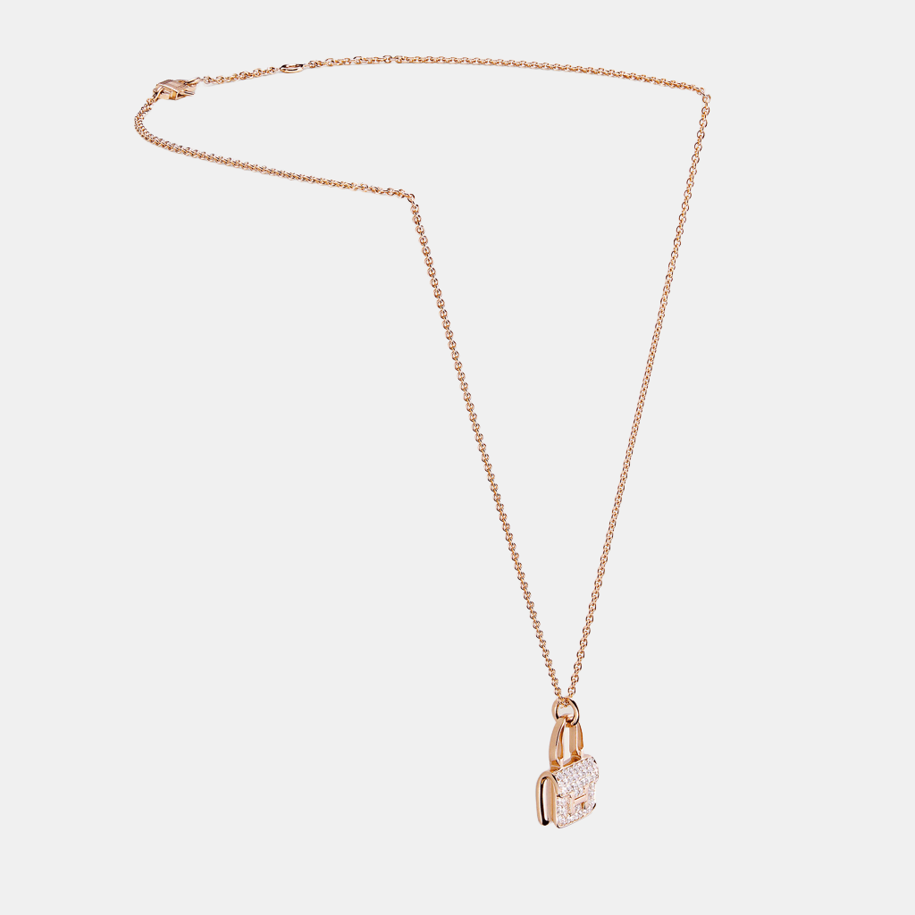 Pendentif Constance Or rose Diamant 0.44 ct