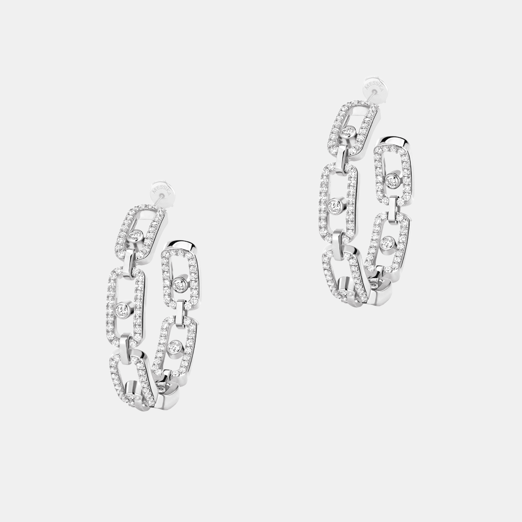 Boucles d'oreilles Move Link SM Or blanc Diamant 0.86ct