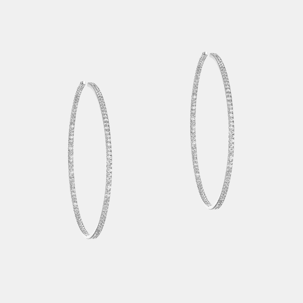 Boucles d'oreilles Gatsby S Or blanc Diamant 0.41ct