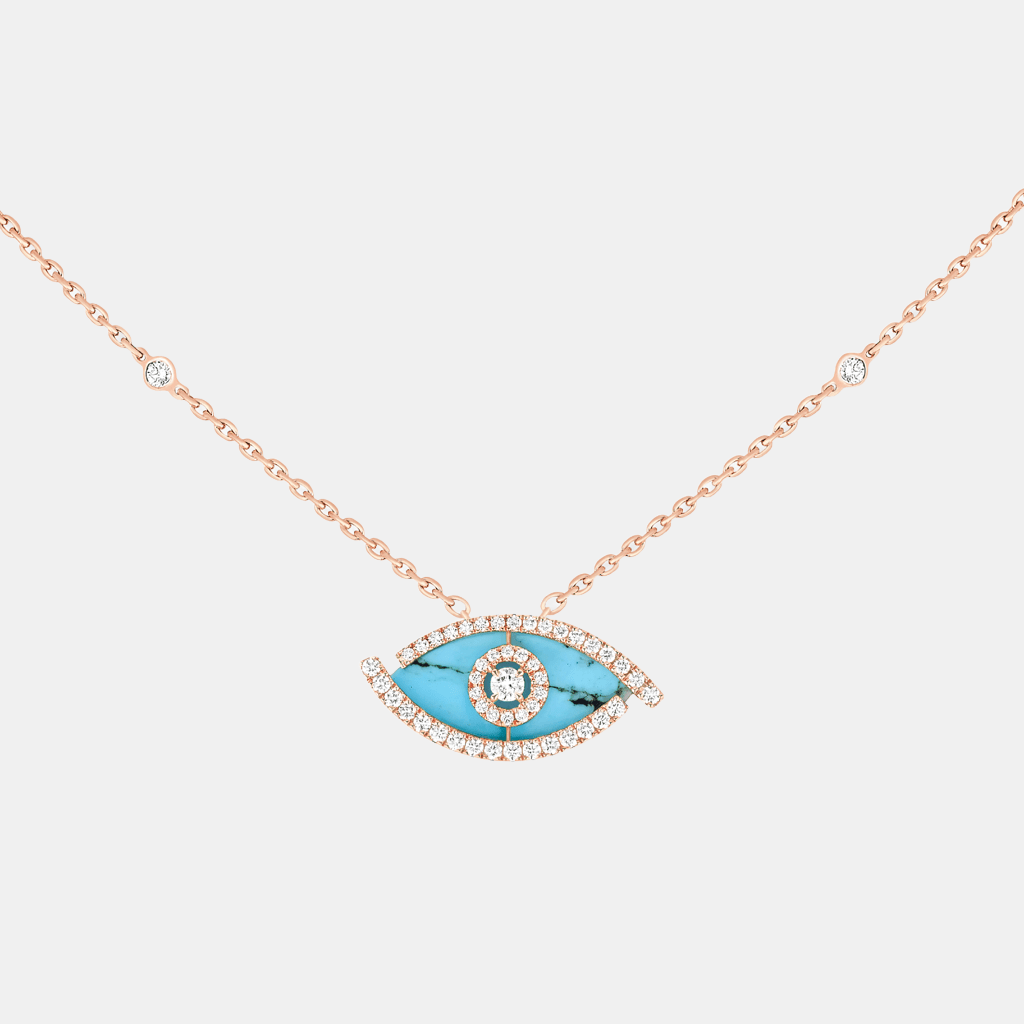 Collier Lucky Eye Or rose Mixte 0.38ct