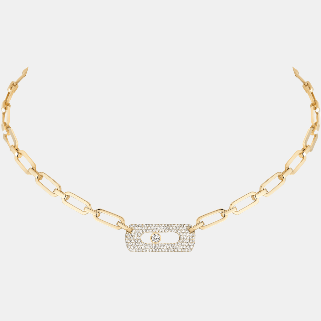 Collier Move Link Or blanc Diamant 0.79ct