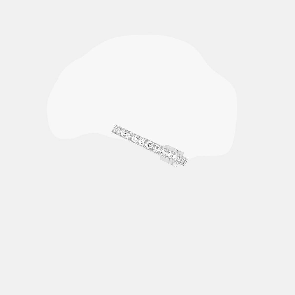 Boucles d'oreilles Gatsby Mono Clip Milieu Or blanc Diamant 0.15ct