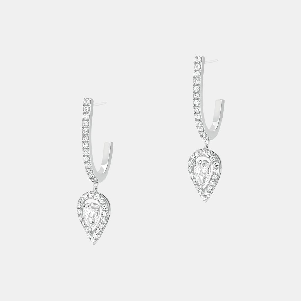 Boucles d'oreilles Joy Or blanc Diamant 0.1ct