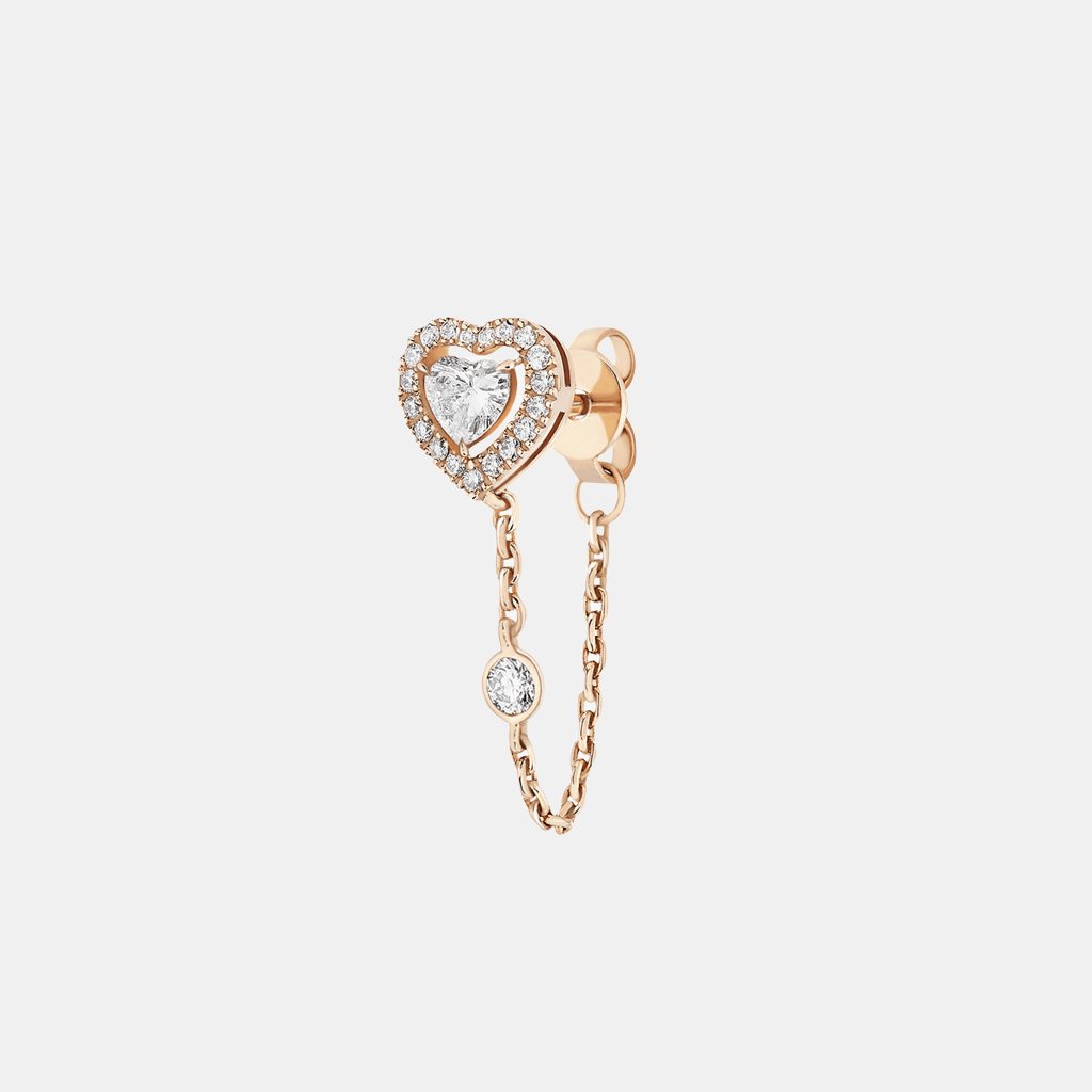 Boucles d'oreilles Joy Coeur Or rose Diamant 0.15ct