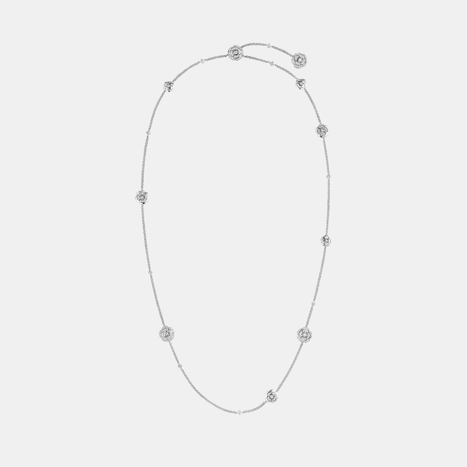 Collier Camélia Or blanc Diamant