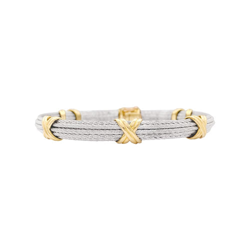 Bracelet Fred Force 10 - Bracelet en or jaune 750 et acier 58 Facettes 34854