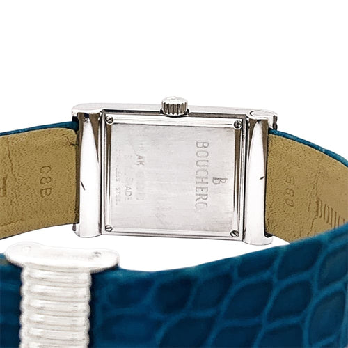 Montre Boucheron Reflet - Montre moyen modèle en acier sur cuir 58 Facettes 35339