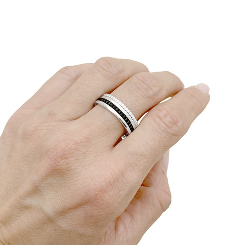 Bague 65 Boucheron Quatre Black Édition Small - Bague en or blanc 58 Facettes 35037