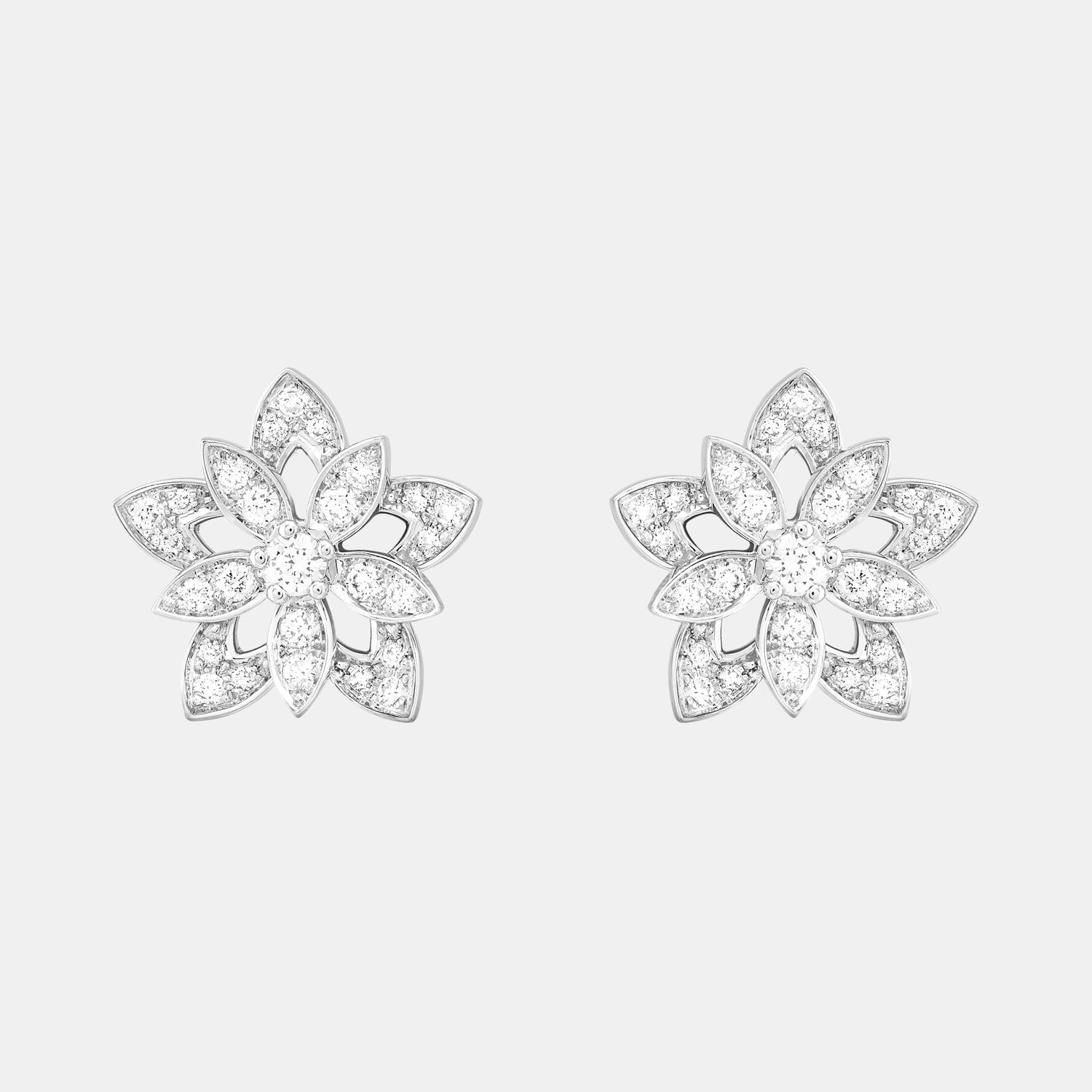 Boucles d'oreilles Lotus Or blanc Diamant 0.32ct
