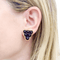 Boucles d'oreilles Clips d'oreilles vintage or jaune, améthyste. 58 Facettes 34432