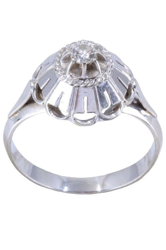 Bague 56 Solitaire ancien diamant 58 Facettes 084551