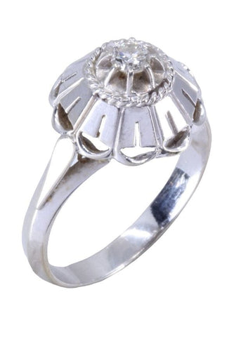 Bague 56 Solitaire ancien diamant 58 Facettes 084551
