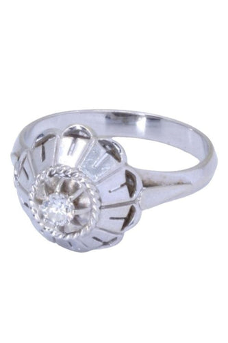 Bague 56 Solitaire ancien diamant 58 Facettes 084551