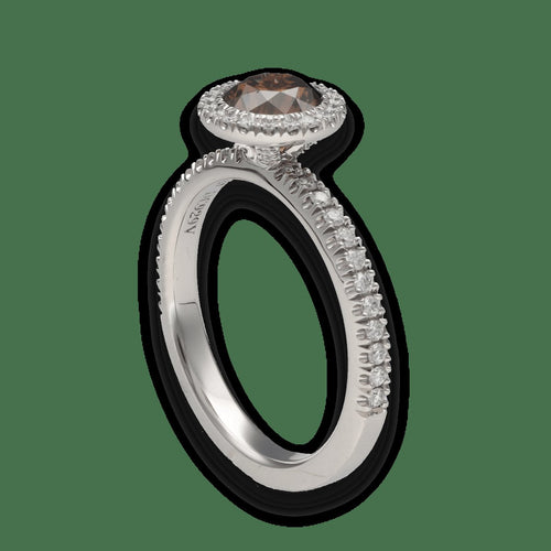 Bague 55 De Beers Aura - Solitaire en platine avec diamants, taille 55 58 Facettes FB10126