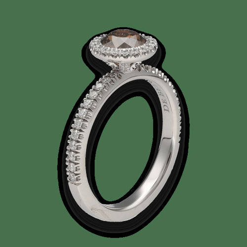 Bague 55 De Beers Aura - Solitaire en platine avec diamants, taille 55 58 Facettes FB10126