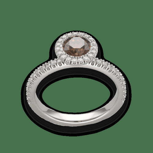 Bague 55 De Beers Aura - Solitaire en platine avec diamants, taille 55 58 Facettes FB10126
