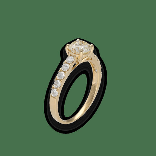 Bague 53-54 Solitaire - Bague en or jaune 18k et diamants 1,00 ct 58 Facettes FB11203-FB11065