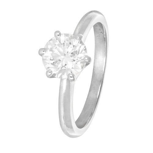 Bague 52 Solitaire - Bague en or gris 18 carats et diamant 1,32 ct 58 Facettes 61000350