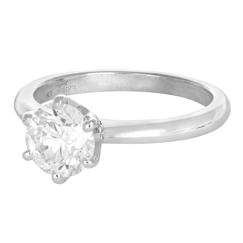 Bague 52 Solitaire - Bague en or gris 18 carats et diamant 1,32 ct 58 Facettes 61000350