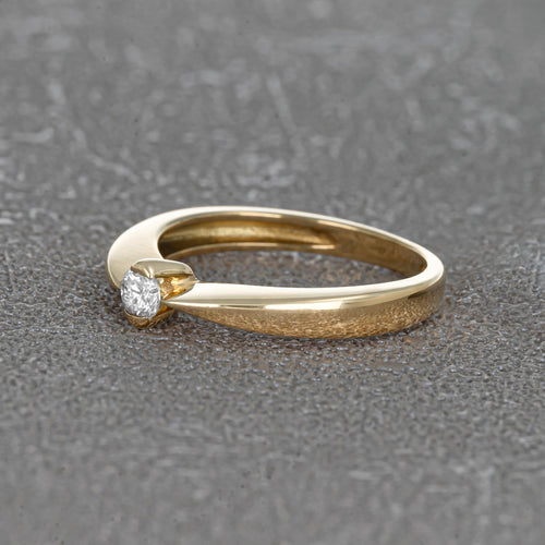 Bague 54 Solitaire - Bague en or jaune 750 avec diamant 0,15 ct 58 Facettes 61000003