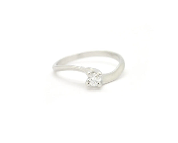 Bague Bague solitaire 0,20 ct en or blanc 18 carats avec diamant 58 Facettes 13606