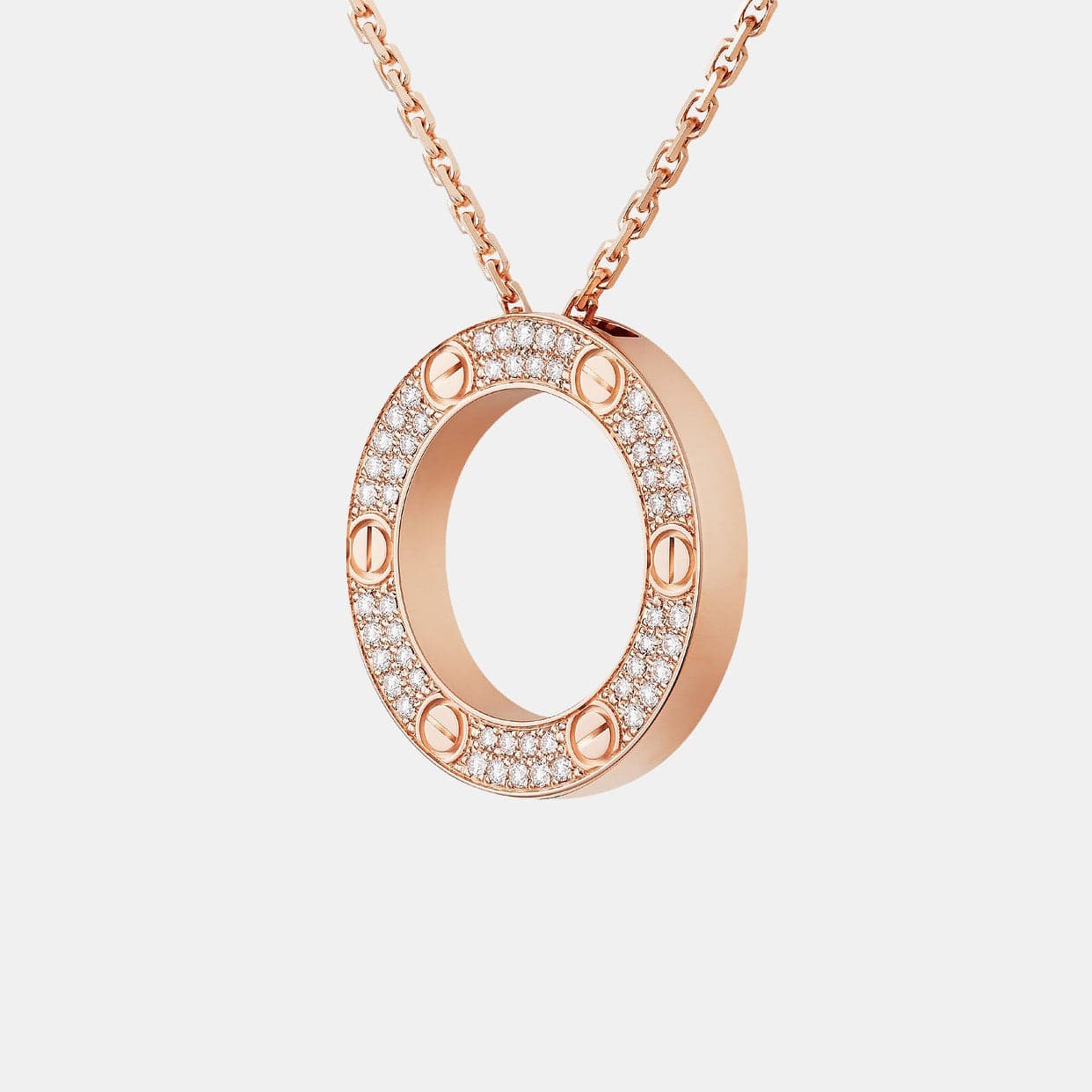 Collier Love Or rose Diamant