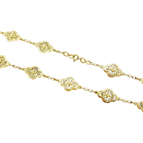 Collier Sautoir à motifs filigranés en or jaune 18 carats 58 Facettes 35258