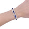 Bracelet Bracelet Art déco en platine, saphirs calibrés et diamants 58 Facettes 32336