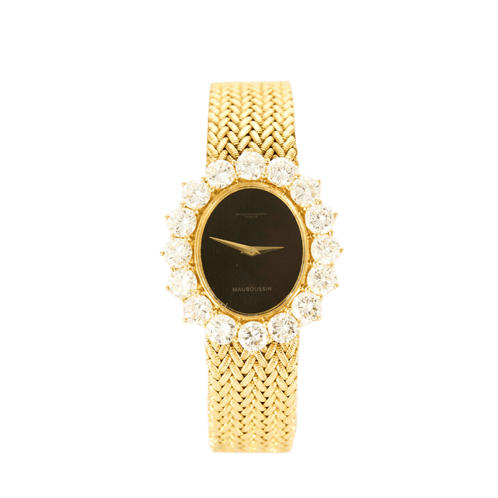 Montre MAUBOUSSIN / VACHERON CONSTANTIN - montre or jaune onyx et diamants 58 Facettes