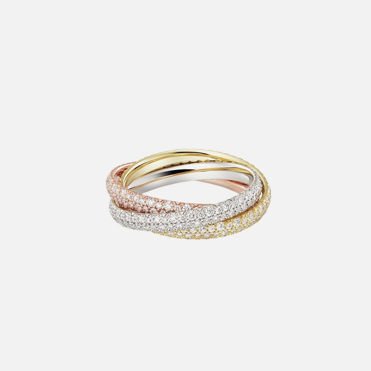 Bague Trinity Petit Modèle 312 Diamants Pavé