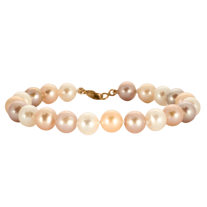 Yellow gold pearl bracelet