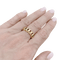 Bague 54 Bague vintage brutaliste ajourée en or jaune 18 carats 58 Facettes 34422